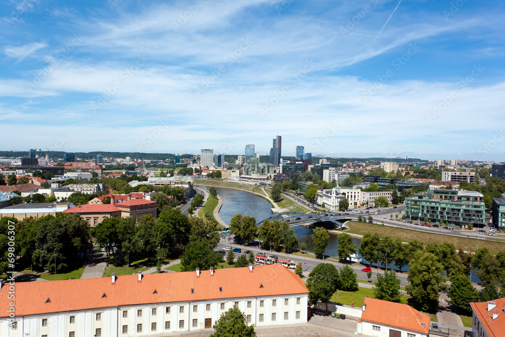Aerial View of Vilnius with Financial District Snipiskes