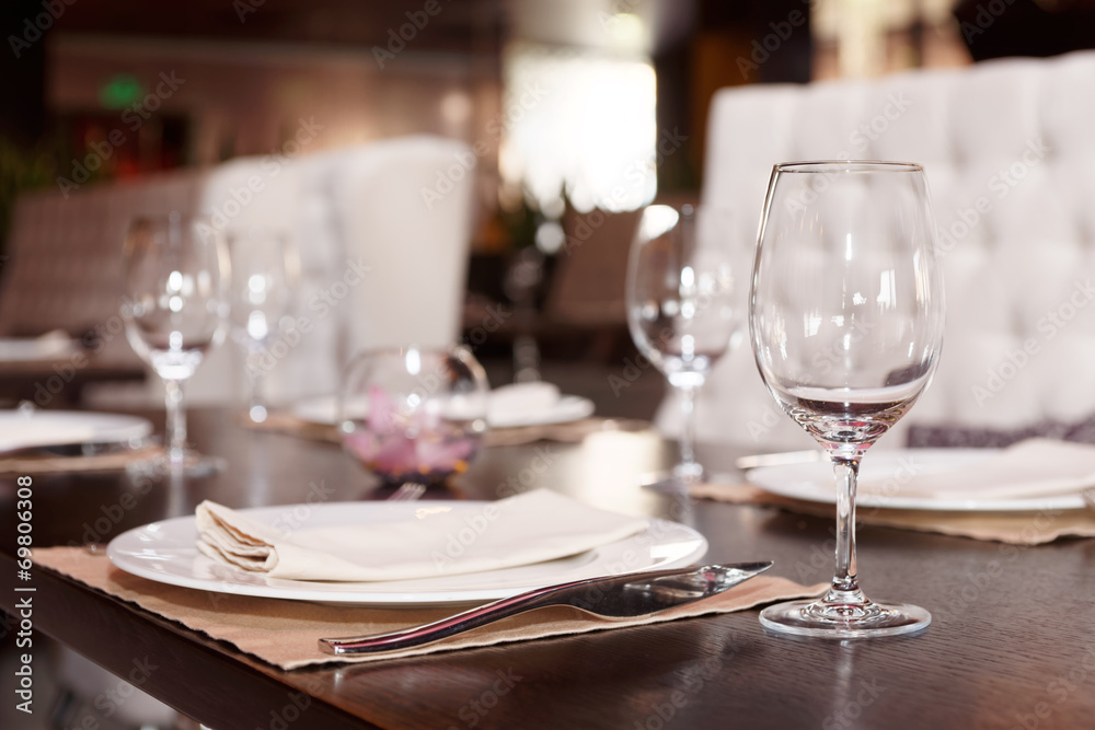 Place setting in a restaurant