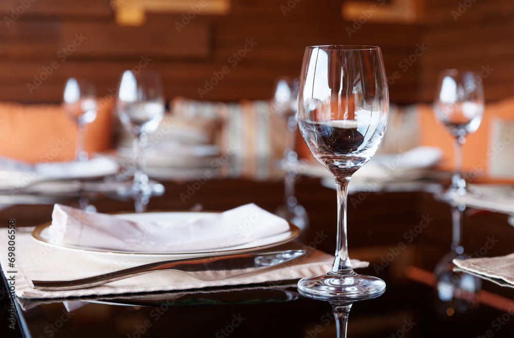 Place setting in a restaurant Place setting in a restaurant