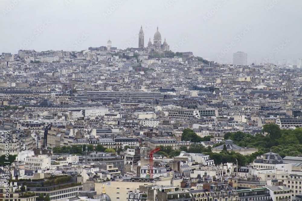 Panoramic view from Eiffel Tower - sacre coeur