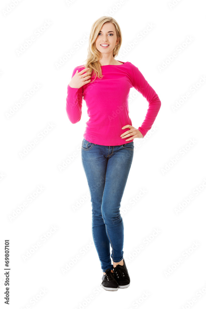 Young casual woman style. Studio portrait Young casual woman style. Studio portrait