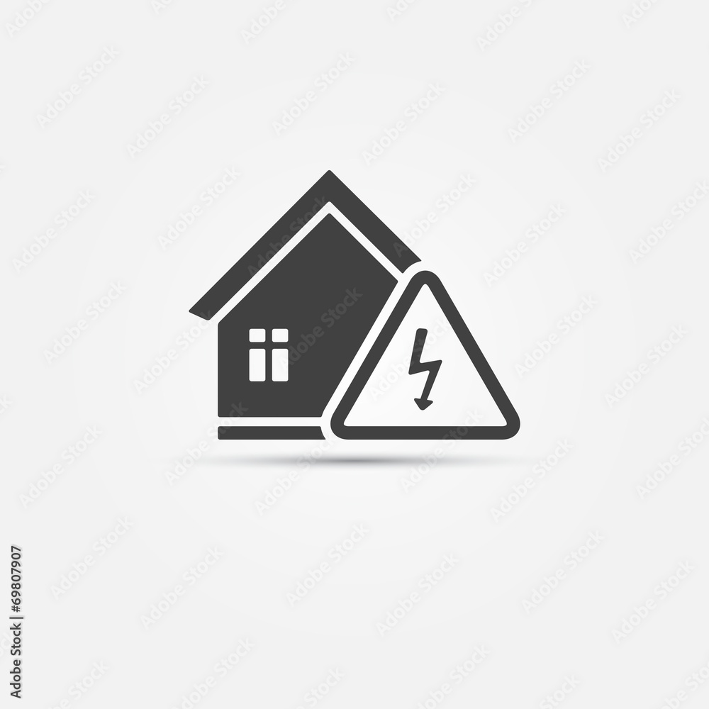 House electricity vector black icon - energy symbol House electricity vector black icon - energy symbol