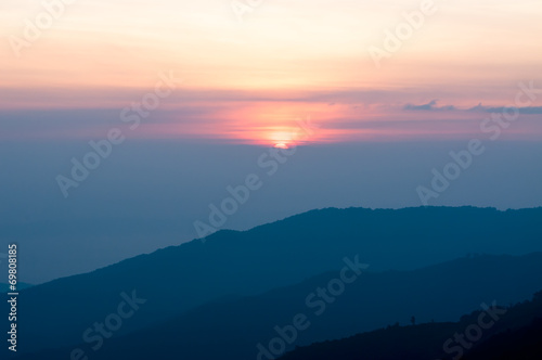 Morning view from mountains © yotrakbutda