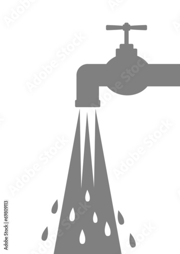 Grey faucet icon on white background