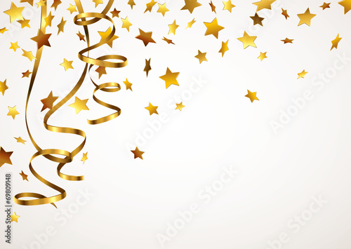 Goldene Sterne mit Goldbändern