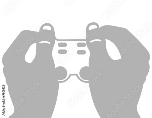 Vector two hands holding a video game joystick