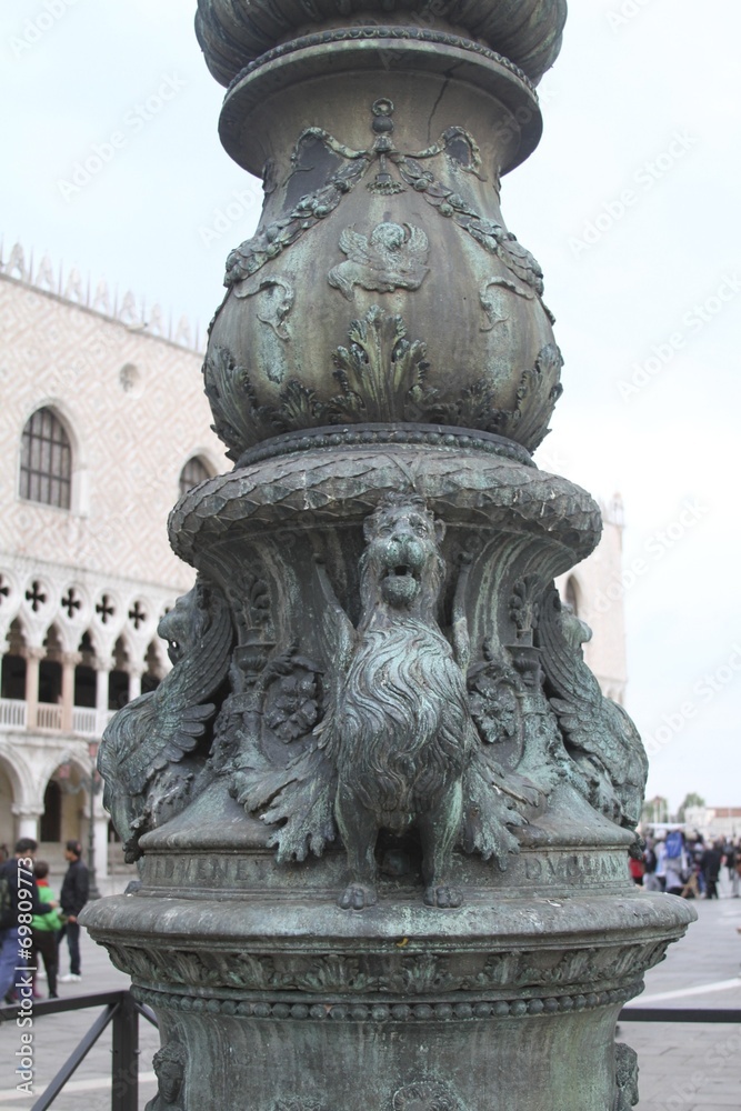 Doge's Palace Venice - Venetian winged Lion street lamp