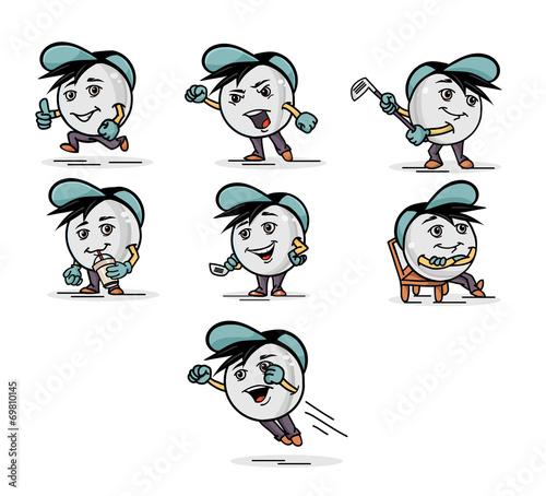 Cute golf ball character