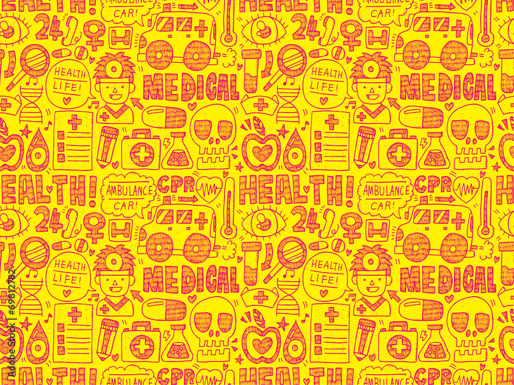 seamless doodle medical pattern seamless doodle medical pattern