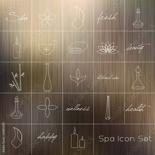 Vector illustration of various spa icons