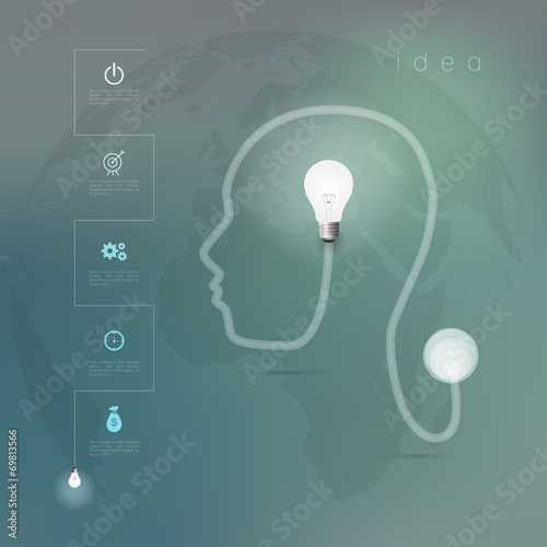 Creative light bulb with drawing business strategy plan concept