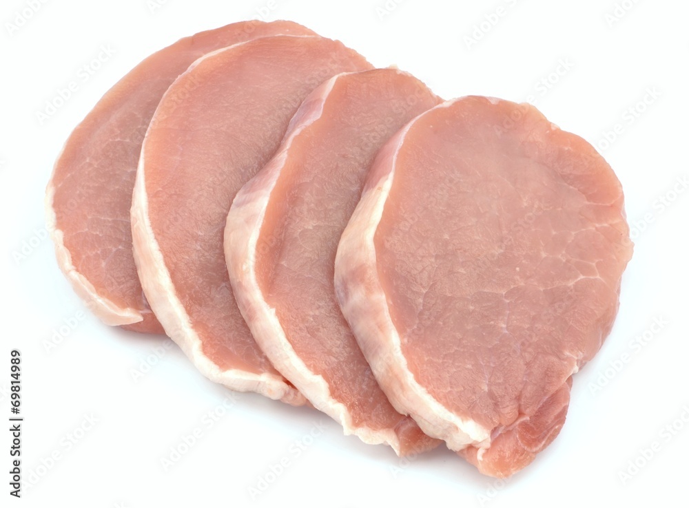 Pork loin sliced