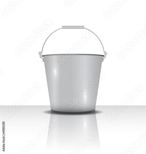 metal bucket with handle  vector illustration