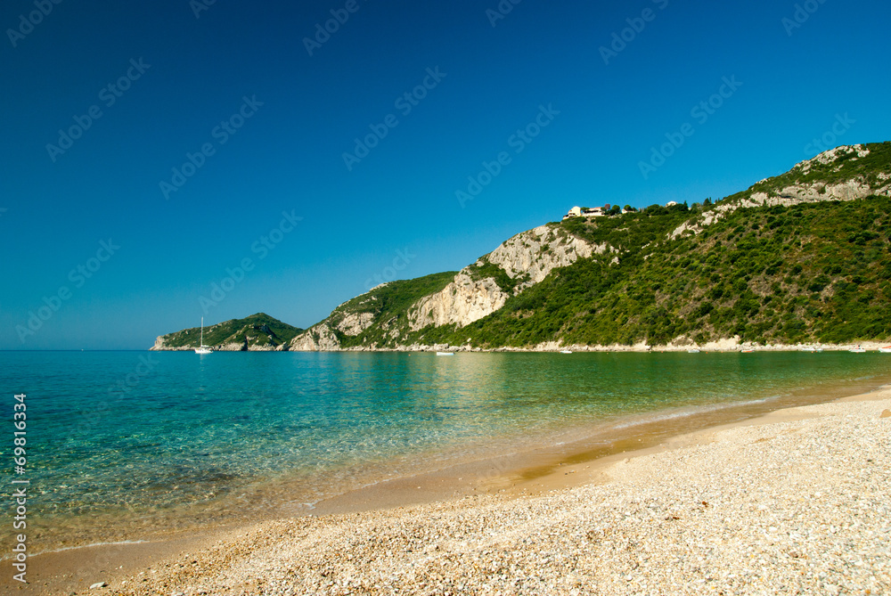 Fototapeta premium Agios Giorgios Pagon Beach, Corfu Island, Greece