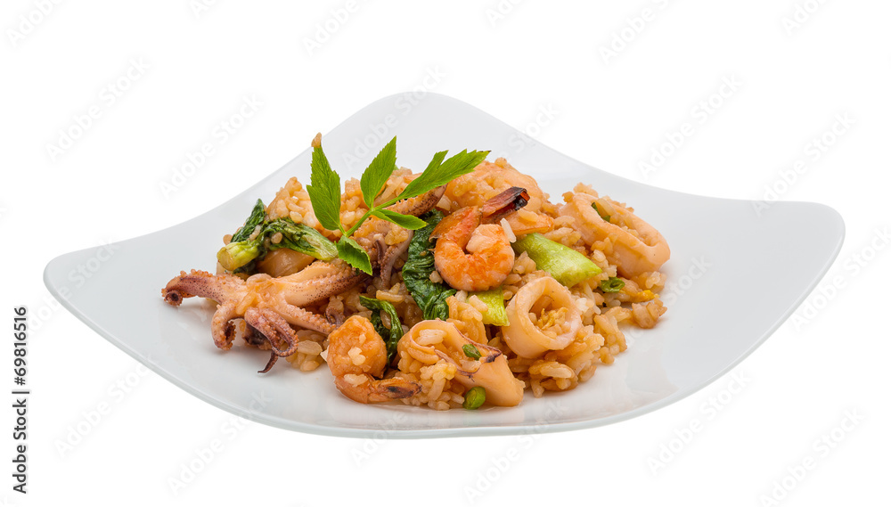 Rice with seafood