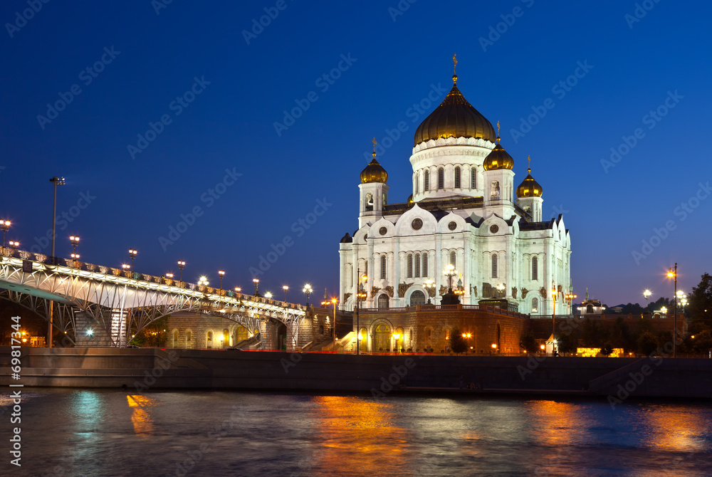  Christ the Savior Cathedral at Moscow in night