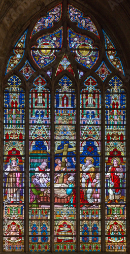 bruges - The death of st. Helen on windowpane