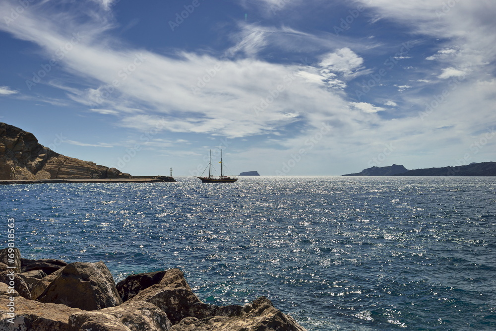 Grecja, Santorini, stary port - obrazy, fototapety, plakaty 