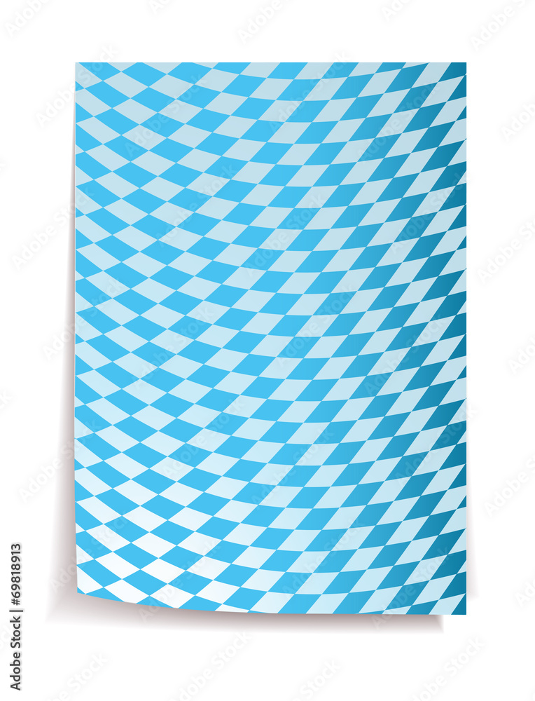 Paper board in bavarian colors on white background Paper board in bavarian colors on white background