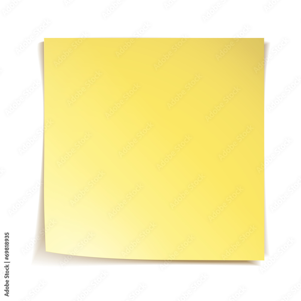 Yellow stick note paper on white background Yellow stick note paper on white background