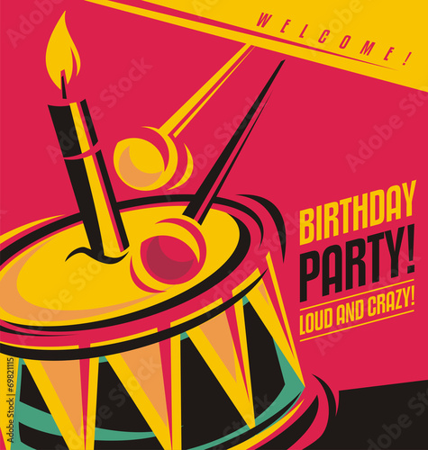 Birthday party invitation template with unique concepr