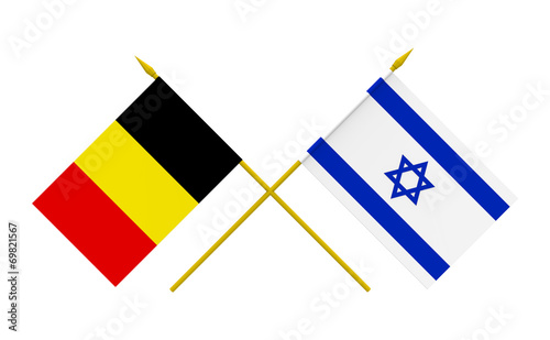 Flags, Belgium and Israel photo