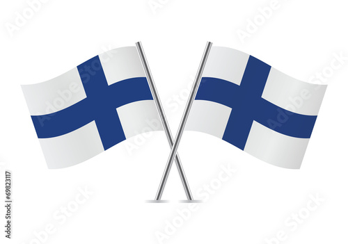 Finnish flags. Vector illustration.