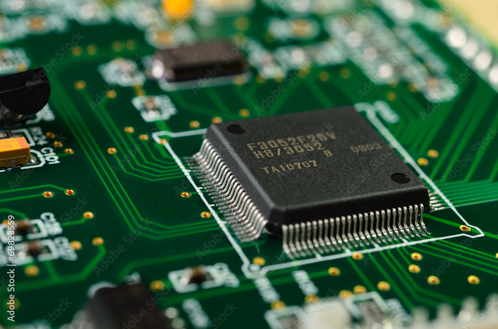 Detail of an electronic printed circuit board Detail of an electronic printed circuit board