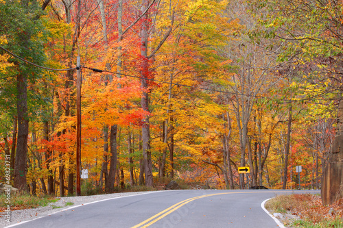 Beautiful autumn drive in Michigan up north