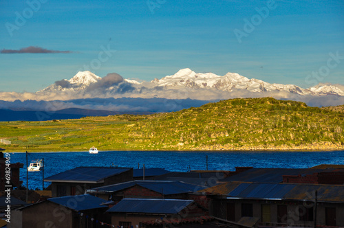 Cordillera Real viewed from Isla del Sol, Bolivia