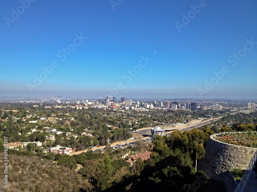 Aerial View of the Los Angeles City Skyline  California  America