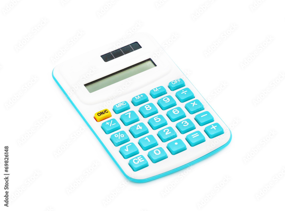 blue calculator on White Background blue calculator on White Background
