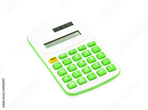 green calculator on White Background © phatthanit