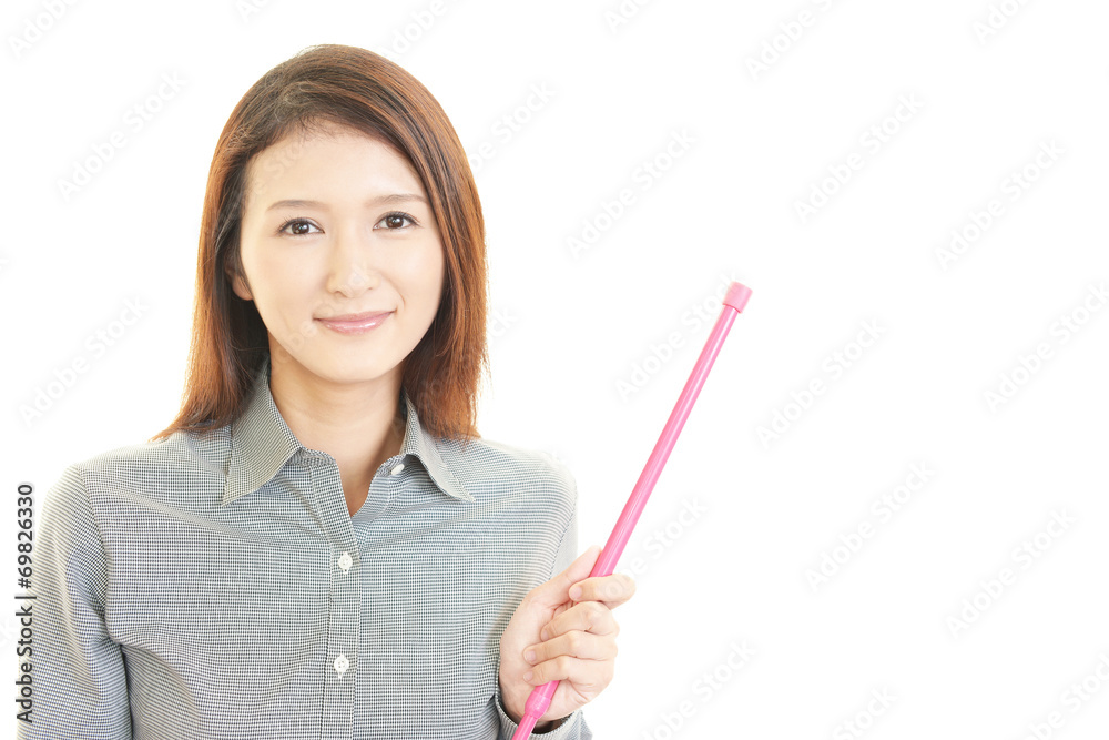 指示棒を持つ女性 指示棒を持つ女性