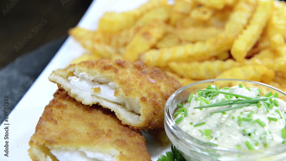 Fish with a portion of French Fries (loopable) Fish with a portion of French Fries (loopable)