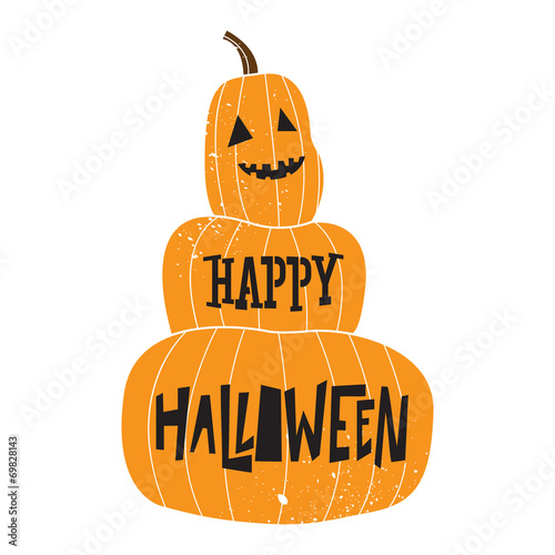 funny pumpkin halloween card  with texture
