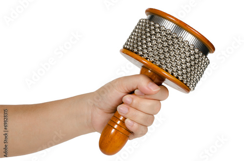 Cabasa in woman's hand