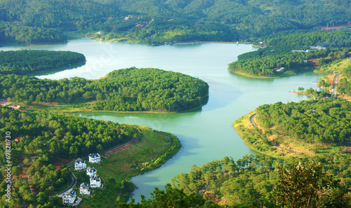 Amazing  beautiful panorama  Dalat travel  Vietnam