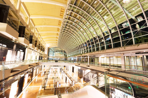 Photography SINGAPORE - July 1: The Shoppes at Marina Bay Sands interior on