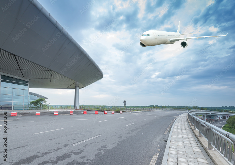 the scene of T3 airport building in beijing china.