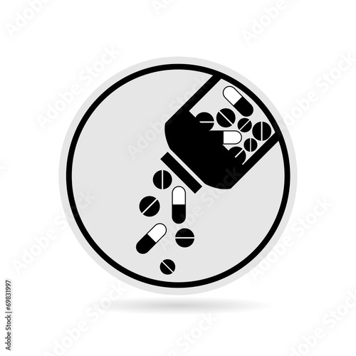 Medicines pouring out of the bottle