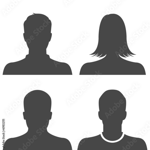 Silhouette avatar profile picture icon set