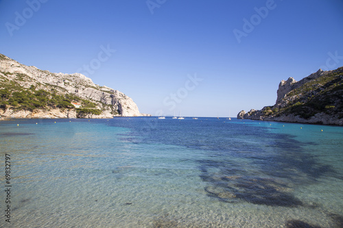 View of the bay Sormiou in Calanques, Marseille, South France