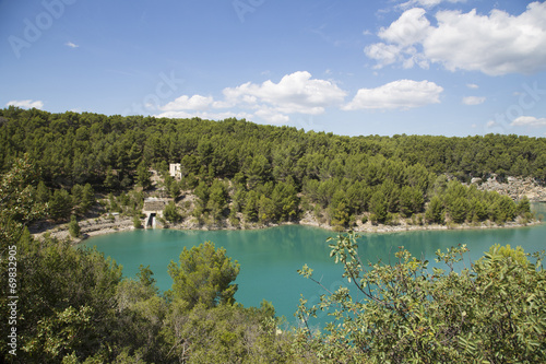 Dam wall in Bimont park, Provence, France photo