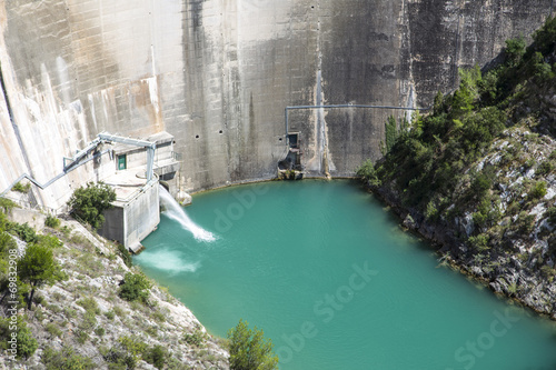 Dam wall in Bimont park, Provence, France photo