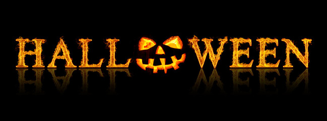 Halloween text - old jack-o-lantern
