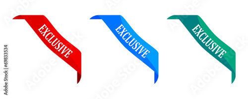 Color triangles with the word exclusive vector