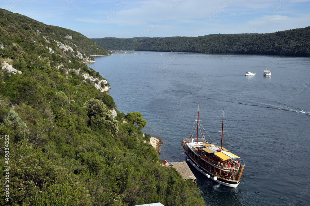 Obraz premium Boot auf dem Limfjord, Istrien, Kroatien