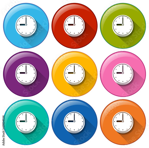 Round icons with clocks