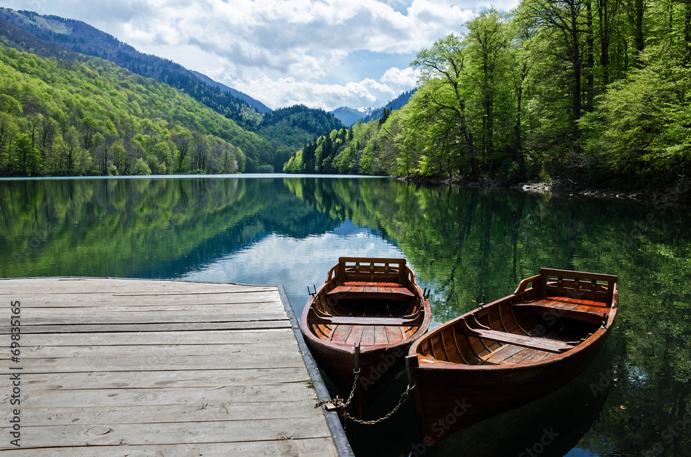 Montenegro. Biogradski lake and boats.
